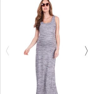 Seraphine Grey Marl Maternity Maxi Dress